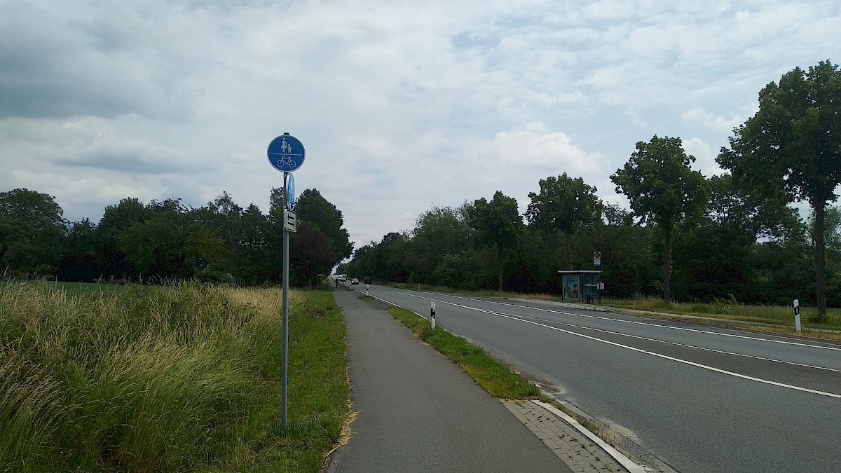 L510 MS Nienberge bis Kreisverkehr Eisscholle – Hier: Aussicht von Kreisverkehr Richtung MS