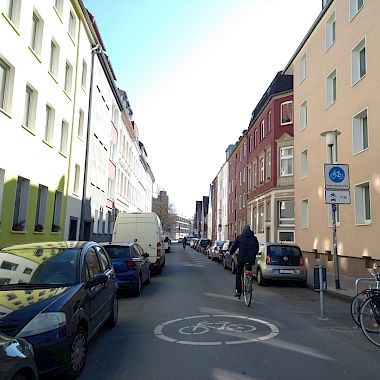 Schillerstraße in Münster vor dem Umbau